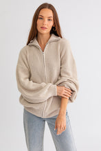 Load image into Gallery viewer, Oatmeal Zip Cardigan
