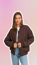 Load image into Gallery viewer, Mocha Bomber Jacket
