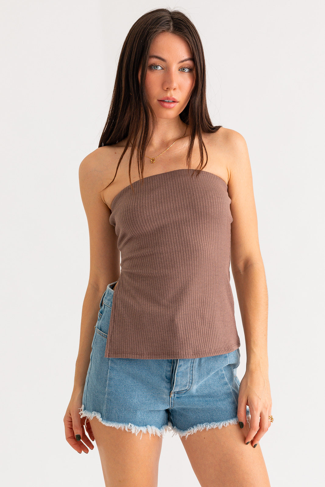 [BOHEMSEO]SET●BASIC SLIT TUBE TOP SHOP - BASIC - bohemseo